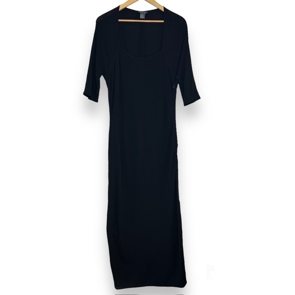 Vintage‎ Lafayette 148 Women’s 2 Black Full Length Maxi Dress Stretch